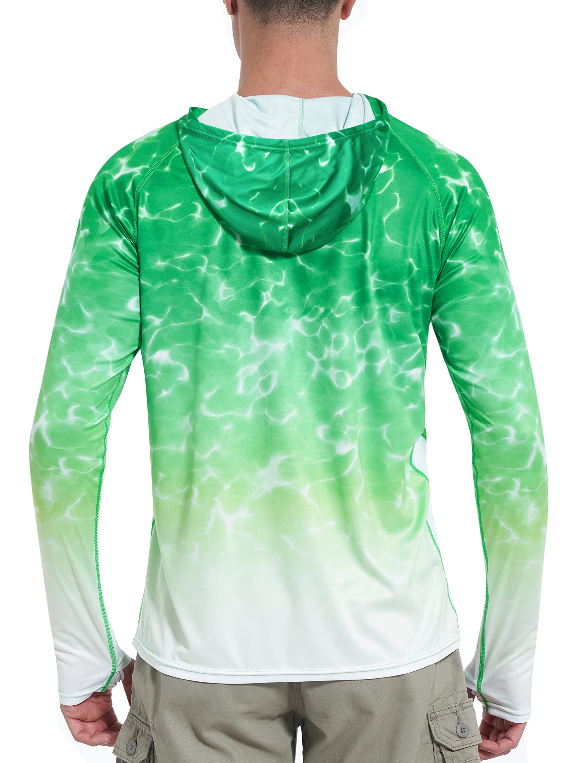 Roadbox Men's Performance Fishing Hoodie, UPF 50+ UV Sun Protection Rash Guard, Outdoor Long Sleeve Water Hiking Swim Shirts