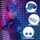 Dreamtop 3Pcs Sequin Abba Blue Hat Sunglasses Earrings Set for Women view 3