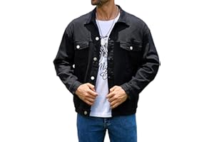 Bindefon Denim Jackets for Men Trucker Jean Jacket Unlined Coats Spring Fall Outfits