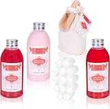 BRUBAKER Cosmetics Wooden Pail Spa Bath Gift Set Cranberry 9 Pieces Natural view 2