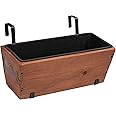 Amazon Basics Recycled Wood Deck Rectangular Hanging Planter, 2-Pack, Brown, Classic, Rustic, 18.9" x 7.87" x 7.5"