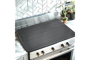FLSEPAMB Stove Top Cover for Electric Stove,Silicone Stove Mat for Glass Top Stove,28x20 inches Extra Large Silicone Dish Drying Mat,Heat Resistant,Easy to Clean,Ceramic Glass Cooktop Protector(Black)