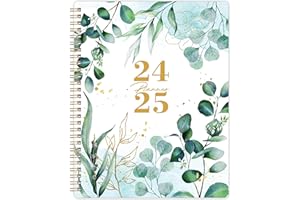 LEMOME HOME Planner 2024-2025 - JUL 2024 - JUN 2025, 2024 Calendar 12 Month Planner, 8"x10", Academic Planner 2024 with Marked Tabs + Thick Paper + Contacts + Calendars + Holidays + Twin-Wire Binding - Leaves