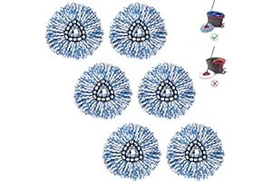 FabDay 6 Pack EasyWring Spin Mop Head Refill 360 Degree Easy Cleaning Microfiber Mop Pad Replacement
