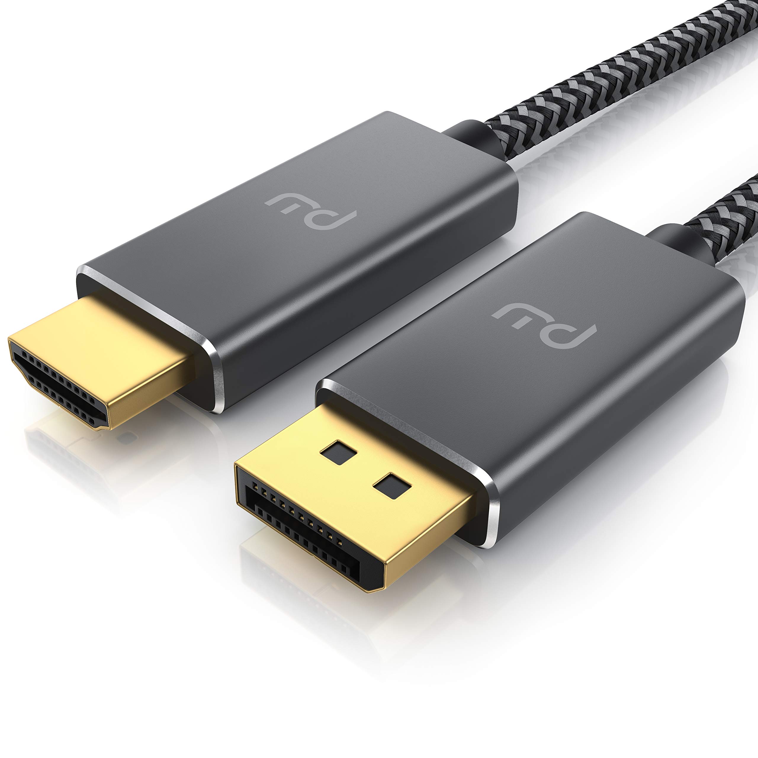 4K 3 m Displayport 1.4 to HDMI Cable - HDTV Cable Standard 2.0 - UHD 3840 x 2160 @ 60 Hz - Triple Shielding - Kink Protection - Metal Plug - Audio and Video Adapter Cable for Projector Laptop Monitor