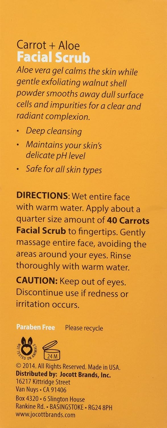 40 Carrots Carrot Aloe Facial Scrub - Improve Skin Tone, Texture, and Clarity, for Softer Brighter Skin, 85 g (Pack of 1) - Image 3