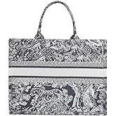 Fashion luxury tote bag cotton linen one shoulder handbag large capacity jacquard embroidery retro exquisite graffiti