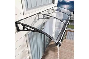 CANYIHB Awning for Door Entrance Exterior Front - Polycarbonate Cover Canopy Weather Protection for Rain, Sun & Snow Patio, Porch, Window Cover,60x140cm/24x55in