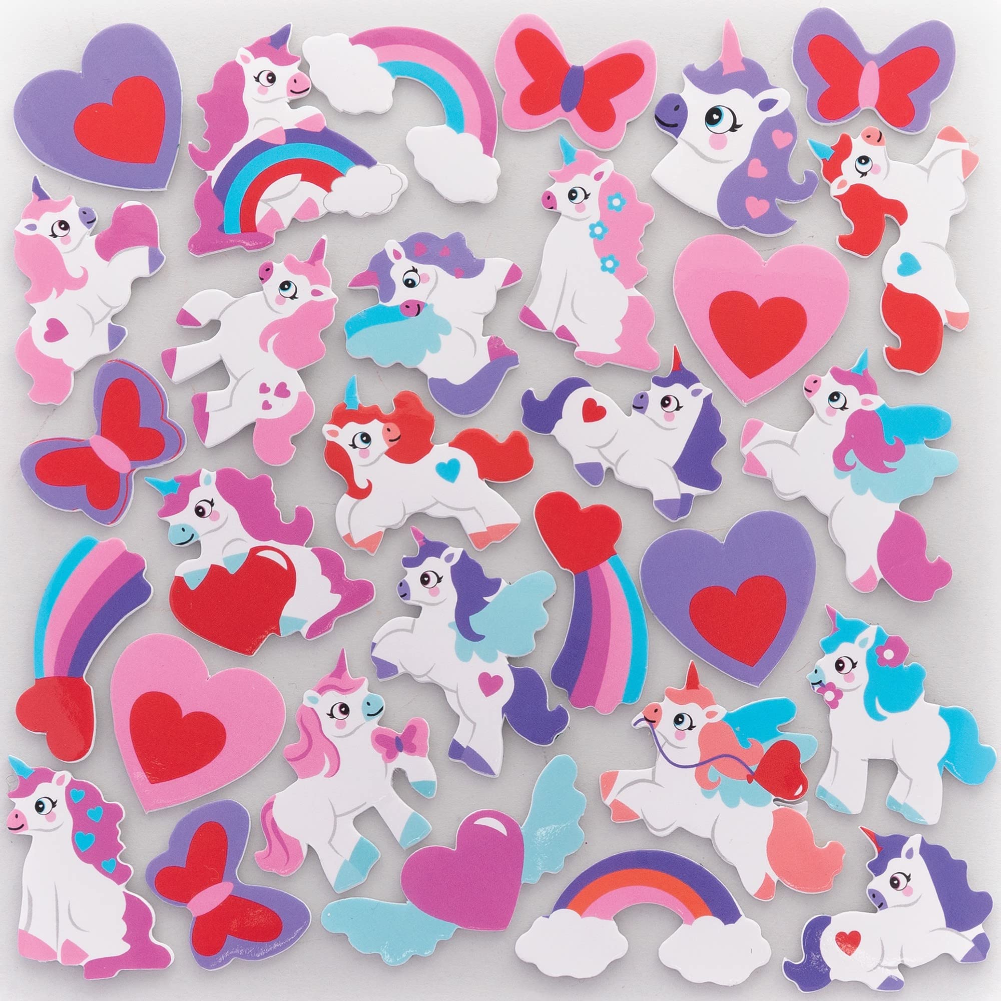 Baker Ross Unicorn Foam Stickers - Pack of 200, Foam Easter Stickers for Girls (FC397)