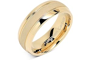 100S JEWELRY Engraved Personalized Tungsten Rings For Men Women Gold Wedding Band SandBlasted Finish Dome Edge Sizes 6-16