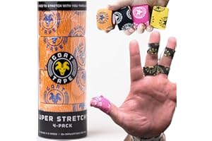 Goat Tape Super Stretchy Thumb Tape - Weightlifting Hook Grip Tape & WOD Tape for Cross Training, Gym Workout Tape, Athletic Finger Wrap - Flexes with Every Move - 15 Feet per Roll (Orange 4-Pack)