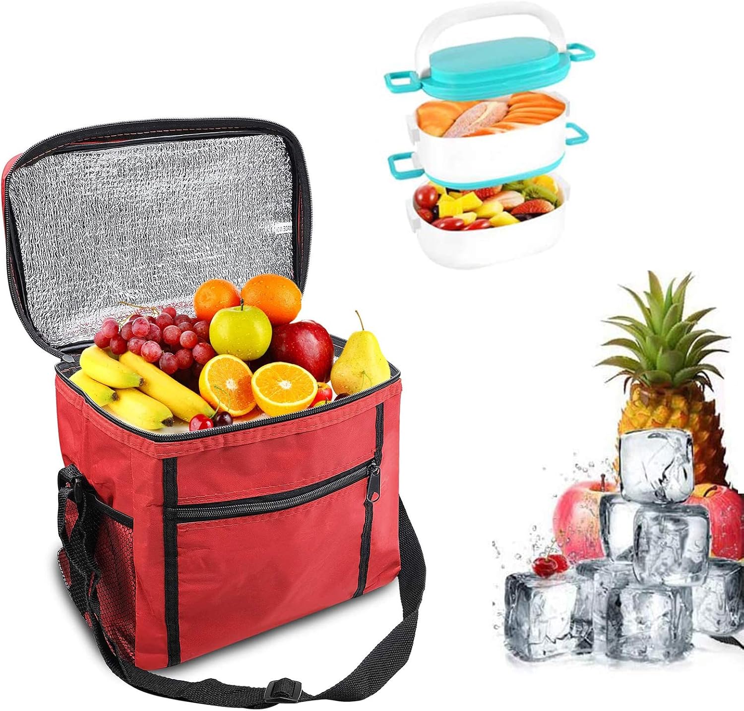 Picnic Cool Bag, Insulated Lunch Bag,Extra Large Litre Insulated Cool