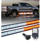 MICTUNING 70" LED Strobe Light Strip – 2PCS, White, Waterproof, For Truck Running Boards 1 thumbnail image