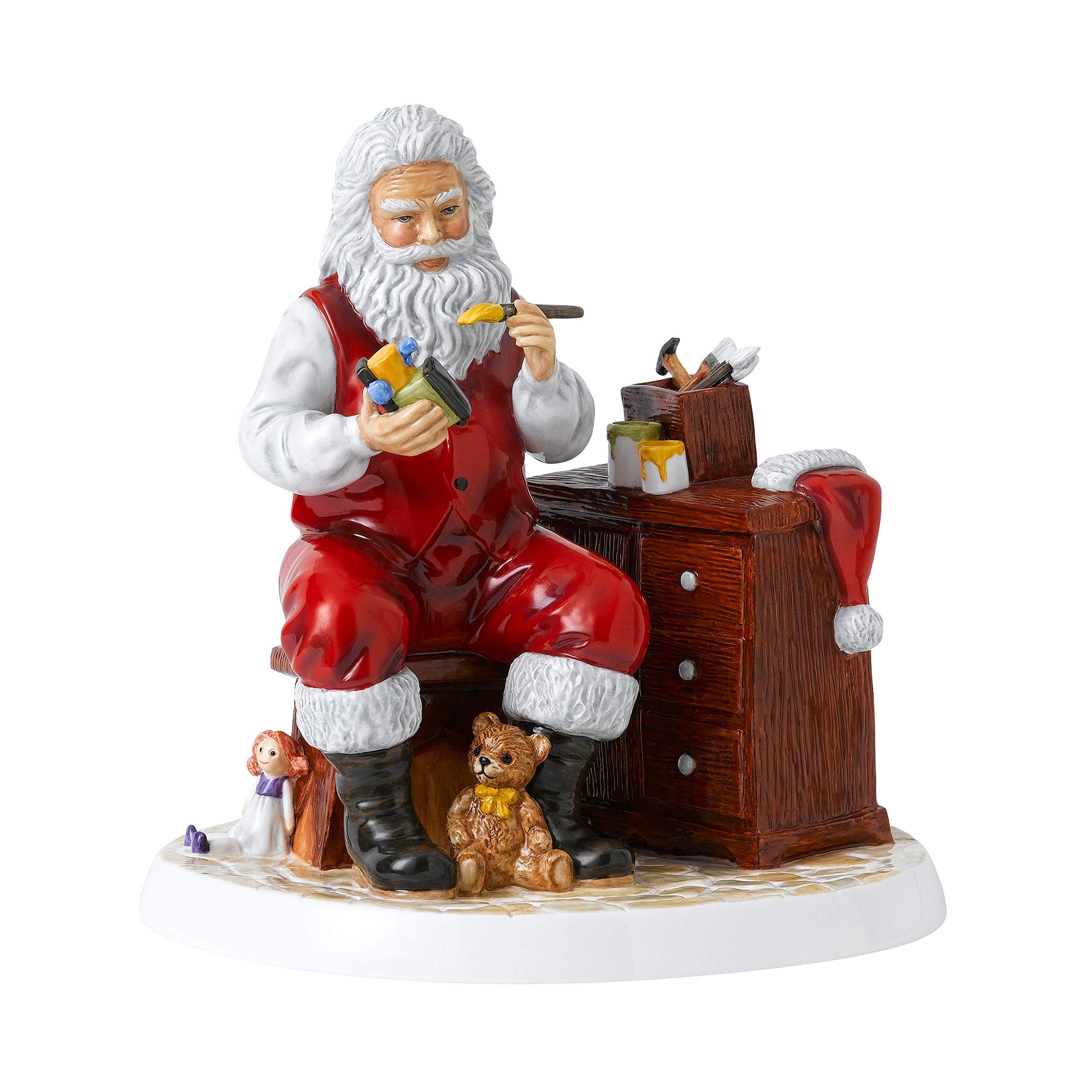 Royal Doulton Santa FOY 2020 1051439-Santa's Workshop 21cm, Multi, Bone China