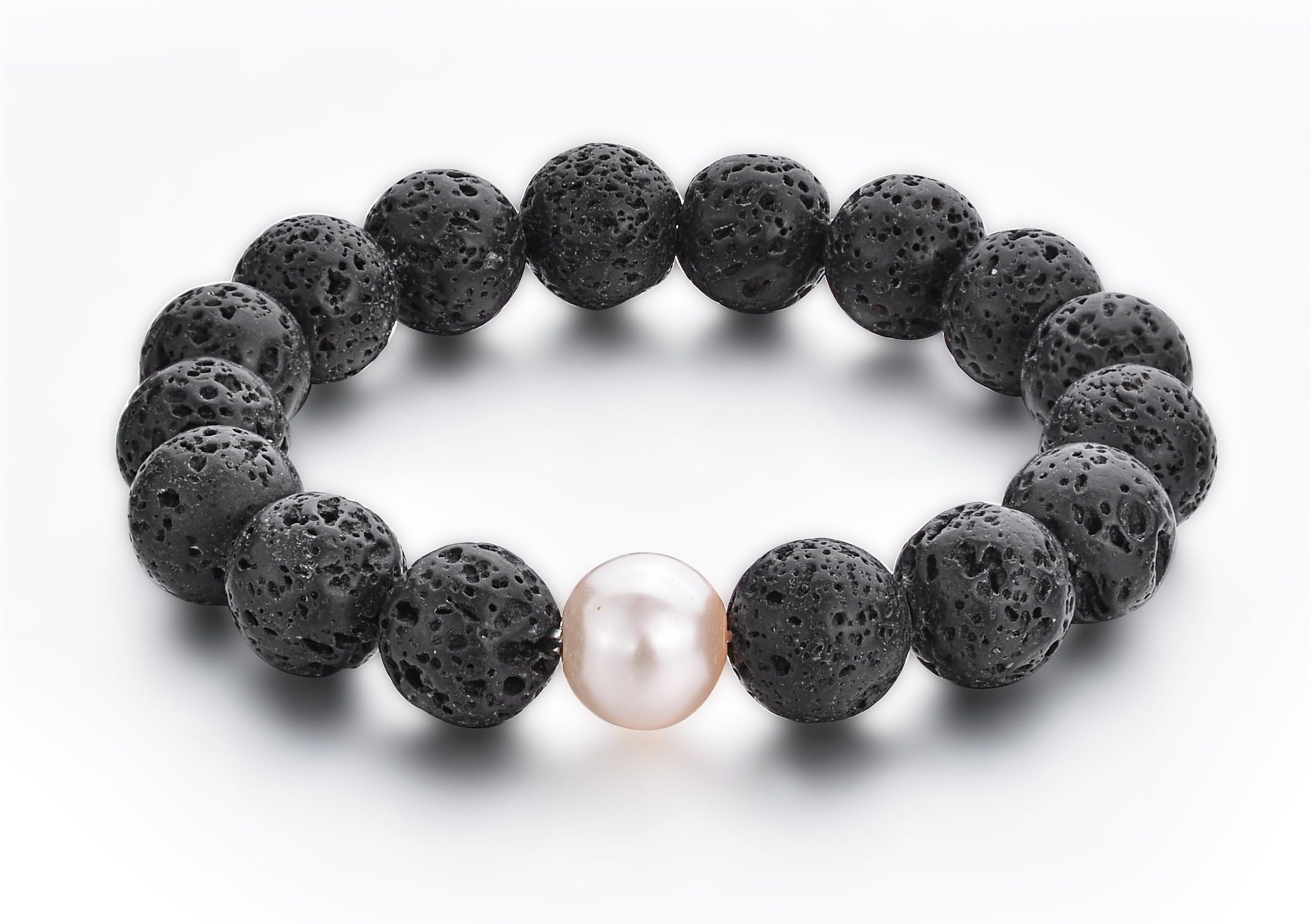 Men Women Lava Rock Diffuser Bracelet with Natural Essential Oil Beads