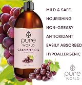 Pure World Grapeseed Oil 100% Pure Un diluted 1000ml Italian Quality view 3