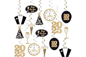 KatchOn, Happy New Year Hanging Swirls 2025 - Pack of 30, NO DIY | Happy New Year Decorations 2025 | New Years Eve Party Supplies 2025 Decorations | NYE Decorations 2025 | New Years Eve Decorations