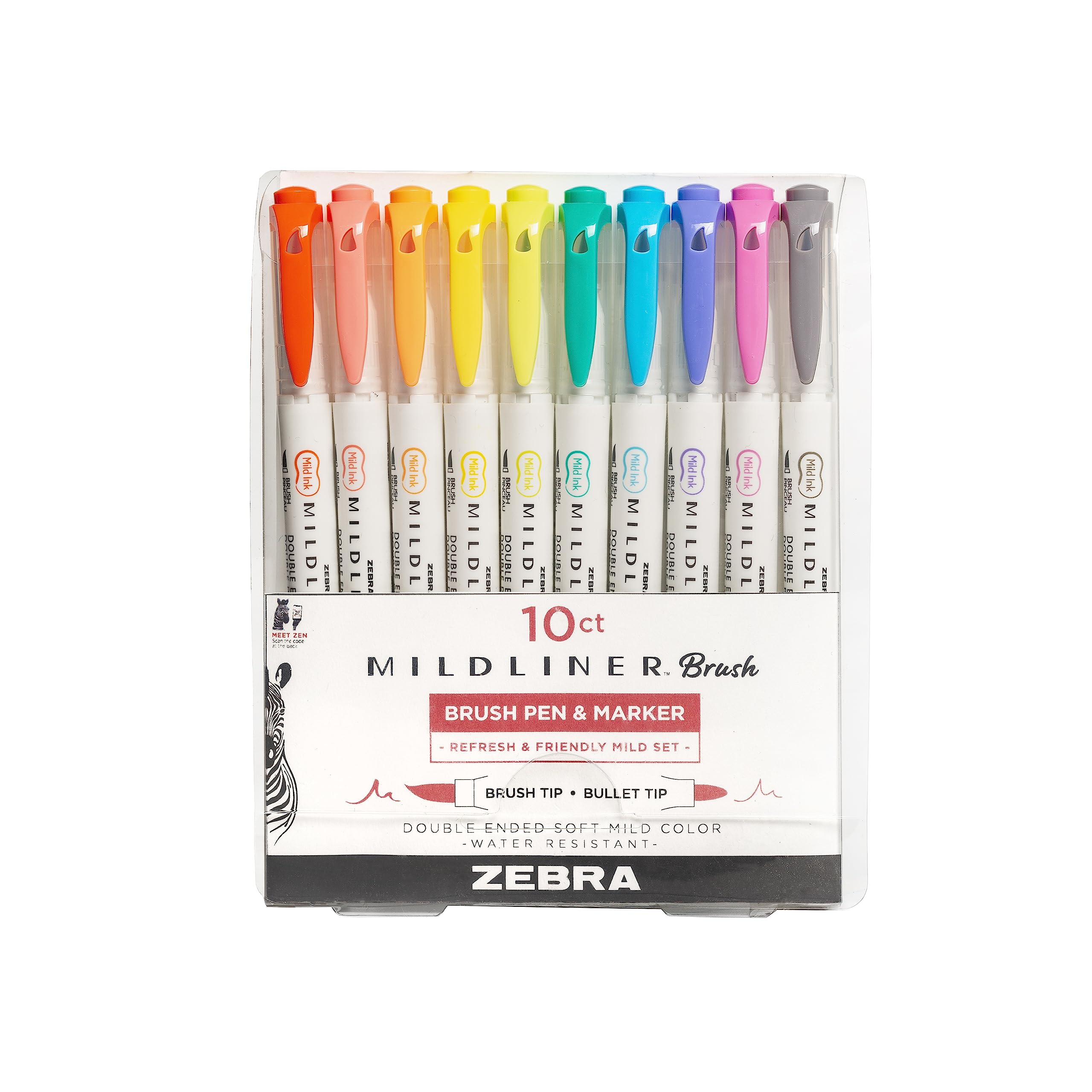 Photo 1 of *See Clerk Notes*
Zebra Pen Mildliner Double Ended Brush Pen, Brush and Ultra Fine Point Tips, Assorted Refresh and Friendly Ink Colors, 10-Pack (79501)