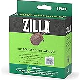 Zilla Replacement Filter Cartridges Medium, 3 Pack | Water filter replacement for turtle tank, activated carbon with dense-floss, fits basking platform filters