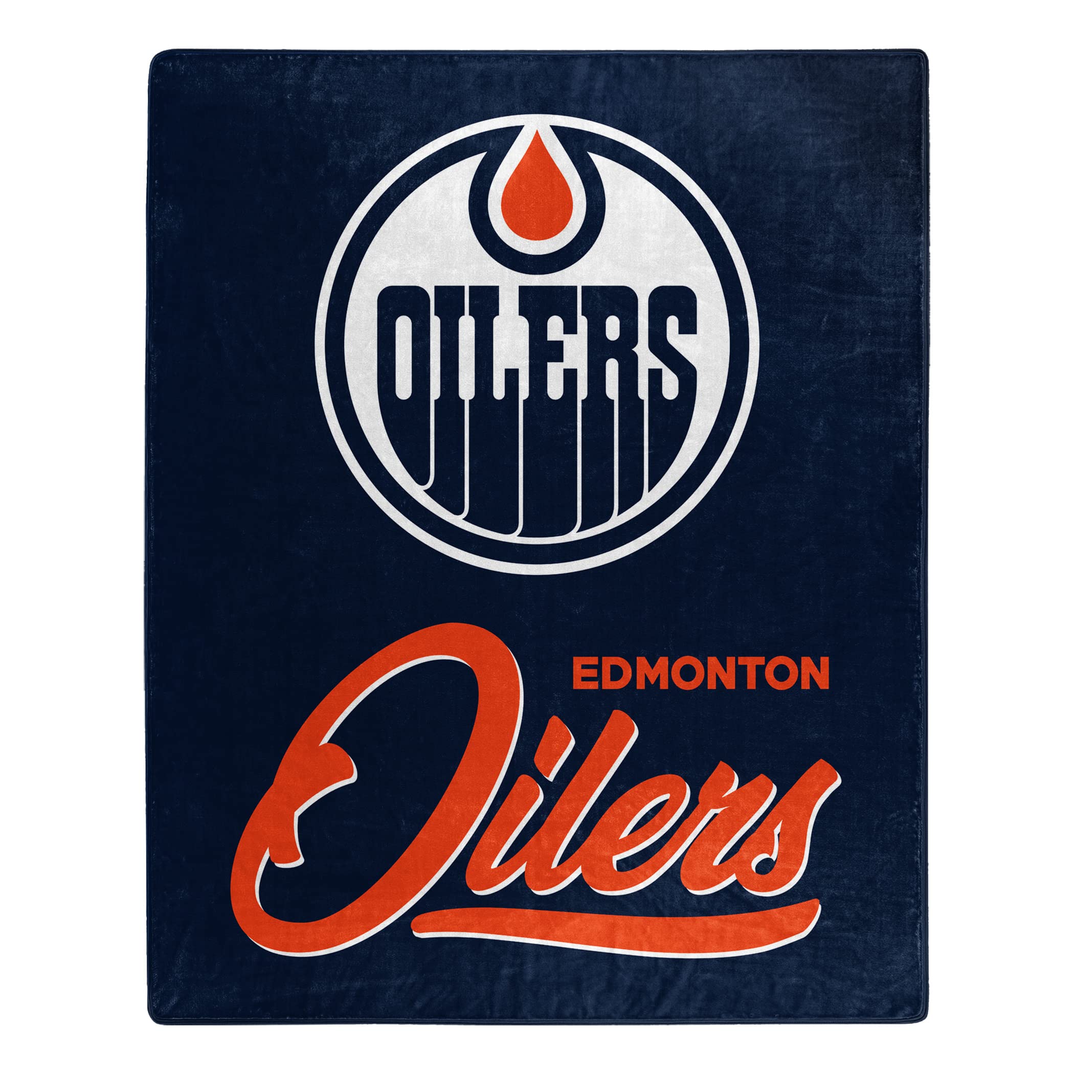 Northwest NHL Edmonton Oilers Unisex-Adult Raschel Throw Blanket, 50" x 60", Signature Image
