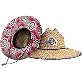 FOCO NCAA Mens NCAA College Team Logo Floral Lifeguard Beach Straw Sun Hat