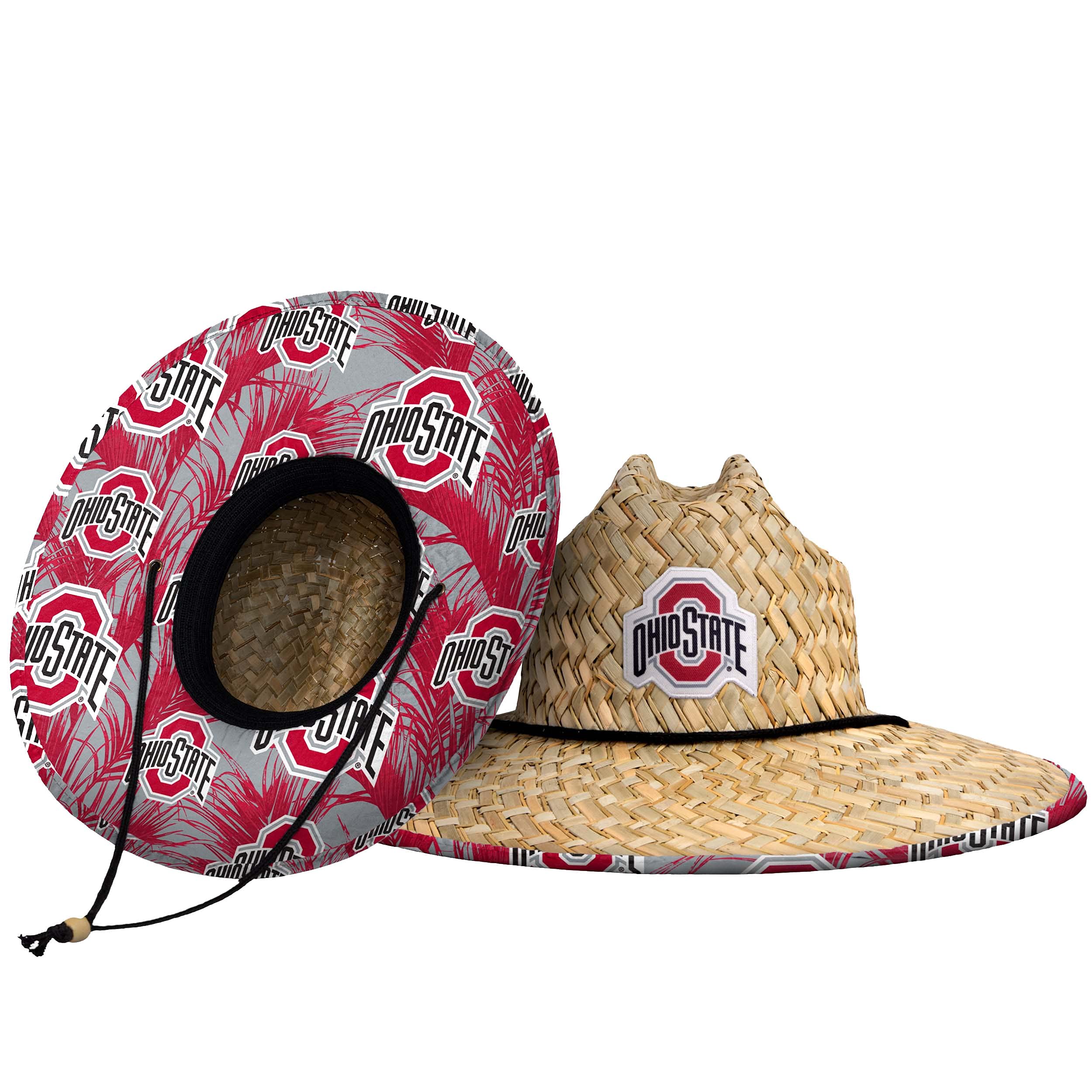 FOCO unisex adult Ncaa College Team Logo Floral Sun Straw Hat, Team Logo, One Size US Image