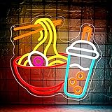 Ramen Neon Signs for Wall Decor Dimmable Noodles