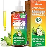 Supplement Liquid Drops, 10 in 1 Soursop Multivitamin Drops with Leaf Extract & Sea Moss, for Cell Support & Regeneration, Immunity, Gut, Zzz, Skin & Antioxidant | 2.8 Fl Oz - 80 Days Supply, 1 Bottle