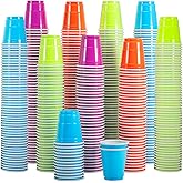 Tivcck 600 Count Disposable Shot Cups,2 oz Plastic Shot Glasses,Mini Plastic Shot Cups,Assorted Color Small Party Cups for Drinking Tasting Snacks Parties Wedding(4 Colors)