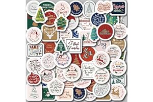 PRSTINCOL Christmas Round Label Stickers, 100 pcs Merry Christmas Tag Stickers for Envelope Seal, Christmas Decoration, Scrapbook, Journals, Holiday Decor, New Year Decor, DIY Crafts, Laptop, Water Bottle