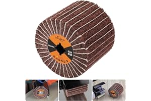POTUINOM Non-Woven Wheel Surface Conditioning Tool, 120 Grit 120 x 100 x 19 mm Abrasive Drawing Polishing Wheel with Sandpaper for Wood Metal Burnishing Wheel 4.7"x 4"