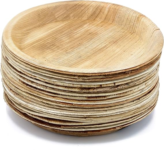 Buy TruSwag Disposable Wooden Plates Round 12" Areca Palm Leaf Plates
