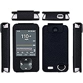 SNK Dexcom G7 / G6 Receiver Fitted Leather Case W/Screen Protector &amp; Lanyard (Black)