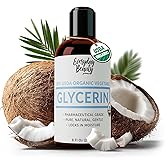 Everyday Beauty 100% Organic Glycerin - USDA Certified - Perfect for DIY Beauty Products, Crafts, and Formulations - Derived From Coconut - Skin and Hair Moisturizer for Deep Hydration - 8 Fl Oz