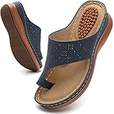 Tilocow Women's Wedge Sandals: Comfortable Orthopedic Ladies' Flip Flops, Dressy Summer Casual Walking Wedge Shoes