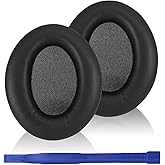 WH-1000XM3 Replacement Ear Pads, Softer Protein Leather Ear Pads Cushions for Sony WH-1000XM3(WH1000XM3) Noise Canceling Headphones with High-Density Mmory Foam, Added Thickness (Black)