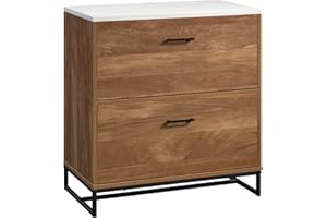 Sauder Tremont Row 2-Drawer Lateral File Cabinet with White Top, Sindoori Mango Finish