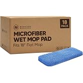 Microfiber Wholesale 18 inch Microfiber Mop Pads - Machine Washable, Reusable, Refills &amp; Replacement Wet Mop Heads Compatible with Any Microfiber Flat Mop System (18 Pack)