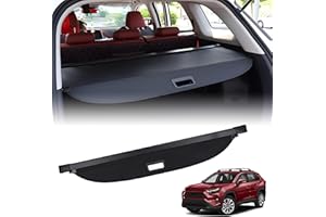 CUTIM Cargo Cover Compatible with Toyota RAV4 2019-2024 Accessories, Retractable Rear Luggage Trunk Security Covers Protector Anti Theft Shield Shade, Black