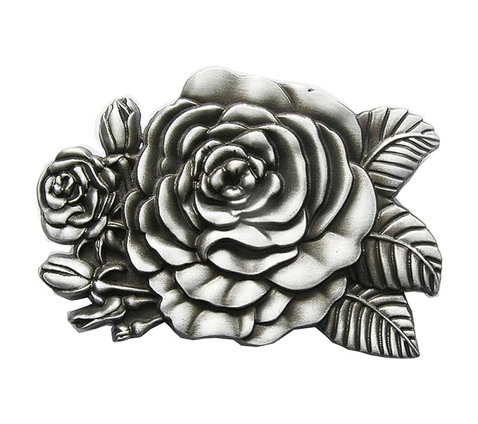 Gürtelschnalle Western Rose Cowboy Blume 3D Optik für Wechselgürtel Gürtel Schnalle Buckle Modell 168 - Schnalle123