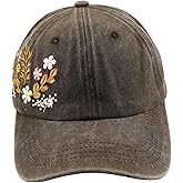 Floral Baseball Cap for Men and Women - Embroidery Hip Hop Caps, Washed Vintage Retro Dad Hats Colorful Flowers Outdoor,Black 2025