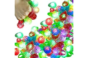 Charniol 200 Pack Light up Rings Novelty Glow In The Dark Rings In 6 Colors Flashing Led Ring Colorful Shining Soft Jelly Rubber for Adult Party Favors Concert Show Supplies