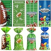 100 Pcs Football Goodie Bags Football Cellophane Bags Football Gift Treat Bag Candy Cookie Bags with Ties For Football Theme Party Decorations Baby Shower Birthday Supplies Football Party Favors