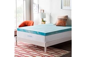 LINENSPA 4 Inch Gel Swirl Memory Foam Mattress Topper – Cooling Gel Infused – Pressure Relieving – CertiPUR Certified - Queen