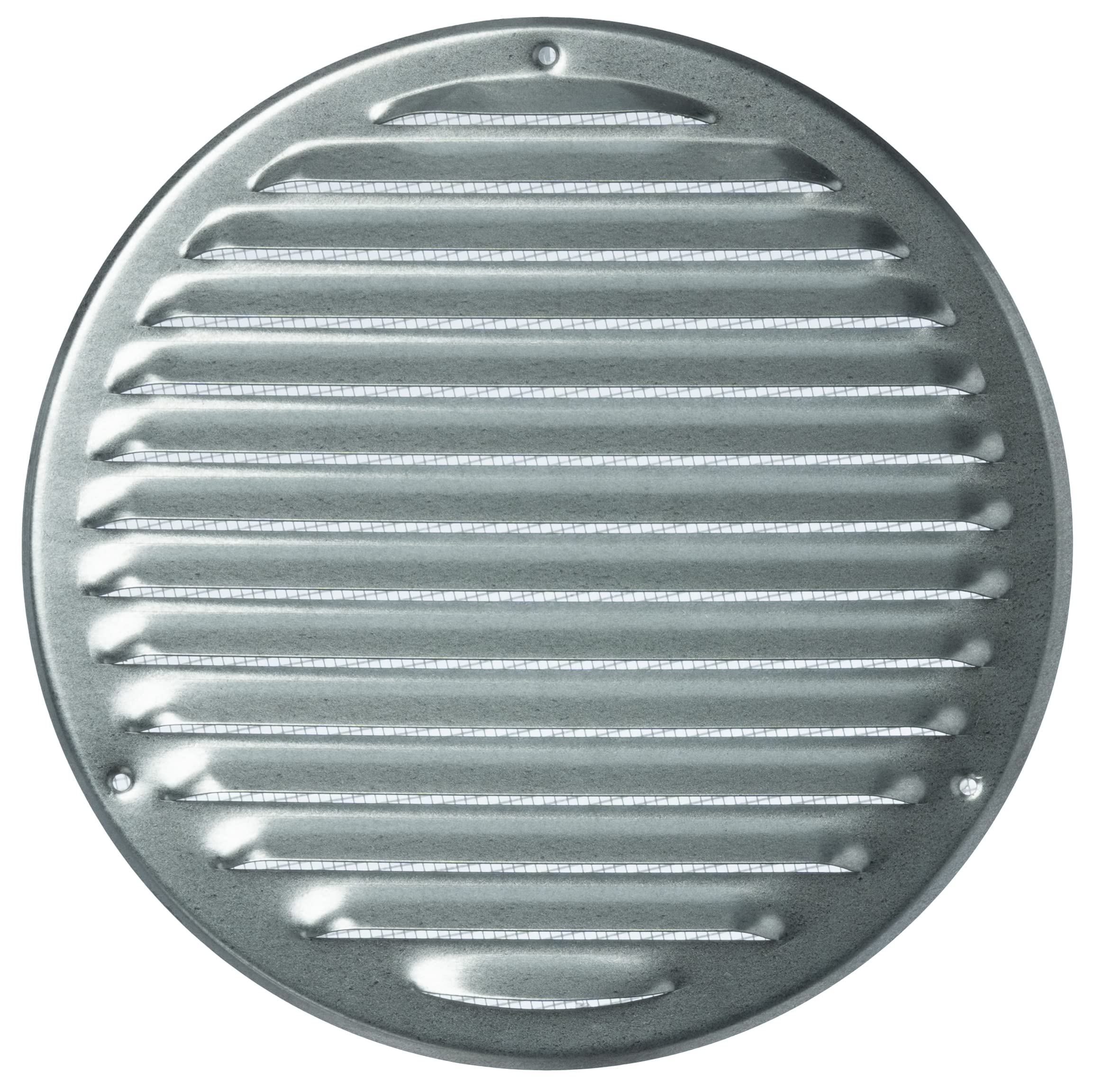 Steinberg14 Galvanised Steel 200mm Metal Air Vent Cover with Insect Mesh - 8 inch Round Ventilation Grille