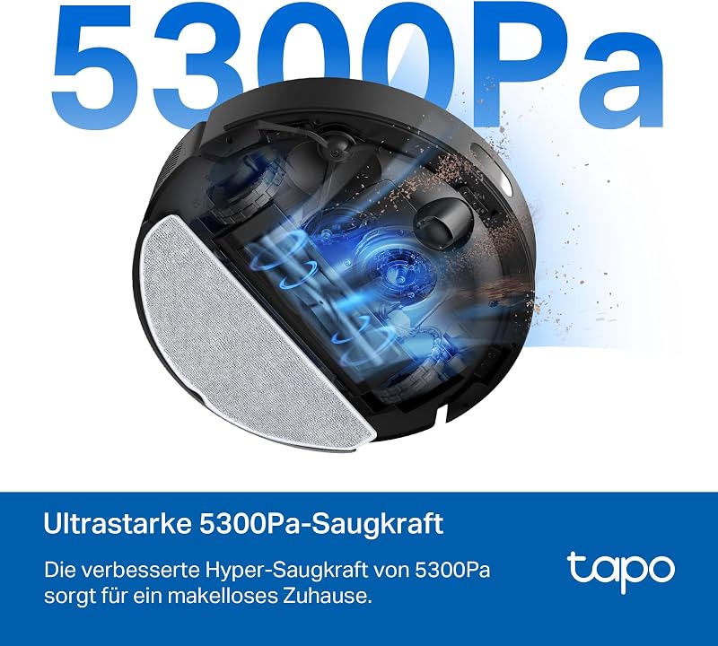 RV30 Max Saugroboter mit Wischfunktion, 5300Pa Ultra Starke Saugkraft, LiDAR+IMU Dual-Navigation, Alexa Sprachsteuerung, App