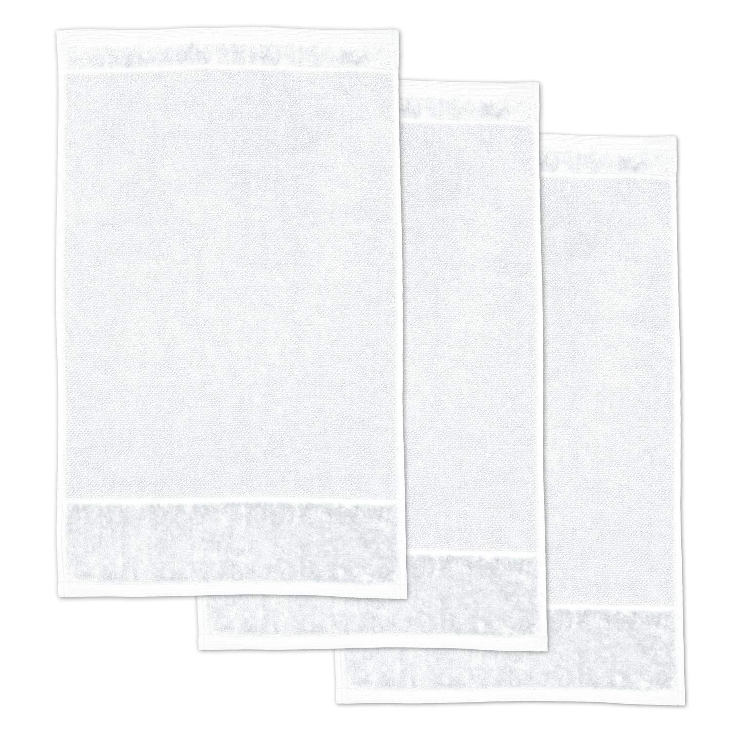 Möve Bamboo Luxe set of 3 guest towels 30 x 50 cm made of 60% cotton / 40% viscose from bamboo cellulose, snow
