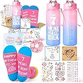 Frerdui 7 Year Old Girl Birthday Gifts, Tween Girl Gift Set with 25oz Water Bottle, Socks, Bracelet & DIY Diamond Kit, Cute Birthday Presents for Girls Age 7