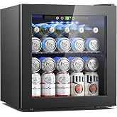 Feelfunn 50 Can Beverage Refrigerator, 1.3CuFt Mini Fridge with Glass Door | 40-61&deg;F, Whisper-Quiet &le;38dB, Fast Even Cooling, Removable Shelf, for Soda, Beer, Wine in Bedroom, Office, Home Bar, Dorm
