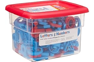 Educational Insights Color-Coded Uppercase & Lowercase AlphaMagnets and MathMagnets, Set of 214 Letters, Numbers, Punctuation & Math Symbols, Preschool Kindergarten Classroom Must Haves, Ages 3+